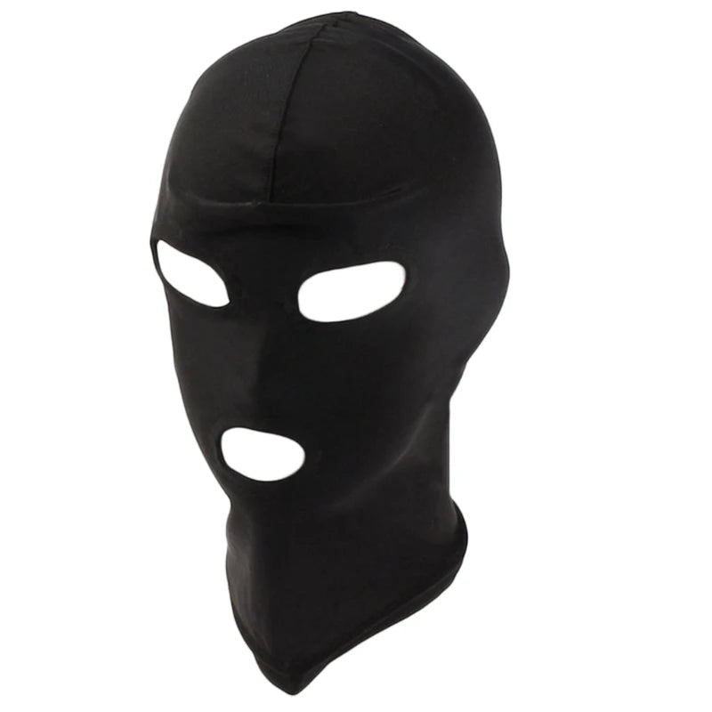 Adult Open Eye Mouth Headgear Mask Hood Blindfold Full Head Cover BDSM Sex Toys