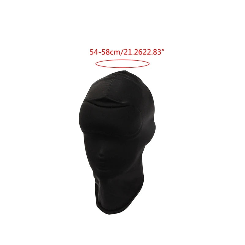 Adult Open Eye Mouth Headgear Mask Hood Blindfold Full Head Cover BDSM Sex Toys